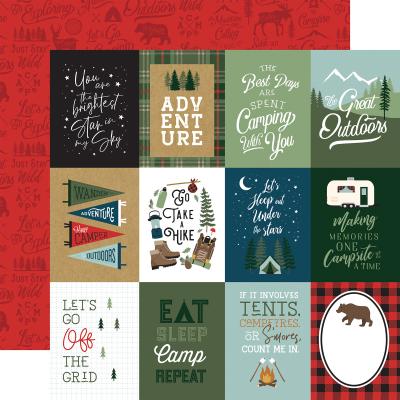 Echo Park Let's Go Camping Designpapier - 3 x 4 Journaling Cards